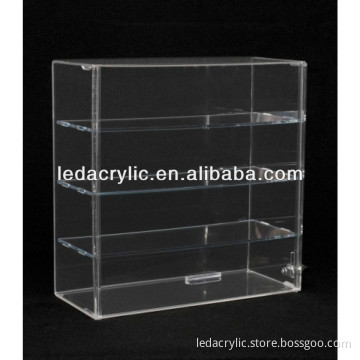 3 Shelves Acrylic Locking Display Case with Sliding Back